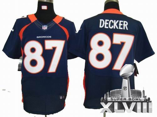 2012 Nike Denver Broncos 87# Eric Decker blue Elite 2014 Super bowl XLVIII(GYM) Jersey