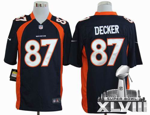 2012 Nike Denver Broncos 87# Eric Decker blue game 2014 Super bowl XLVIII(GYM) Jersey