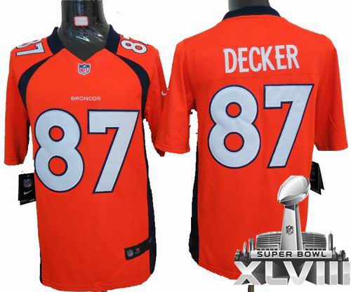 2012 Nike Denver Broncos 87# Eric Decker orange Limited 2014 Super bowl XLVIII(GYM) Jersey