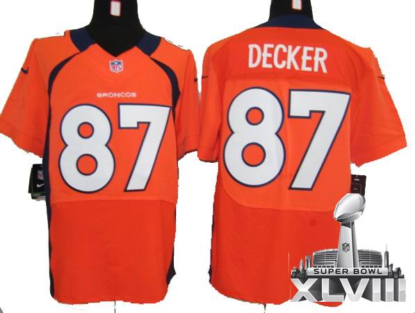 2012 Nike Denver Broncos 87# Eric Decker orange elite 2014 Super bowl XLVIII(GYM) Jersey