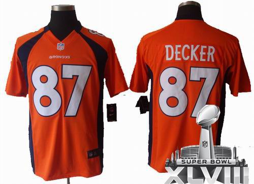 2012 Nike Denver Broncos 87# Eric Decker orange game 2014 Super bowl XLVIII(GYM) Jersey