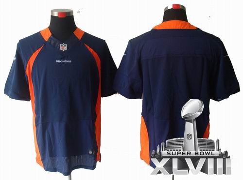 2012 Nike Denver Broncos blank blue elite 2014 Super bowl XLVIII(GYM) Jersey