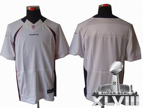 2012 Nike Denver Broncos blank white elite 2014 Super bowl XLVIII(GYM) Jersey