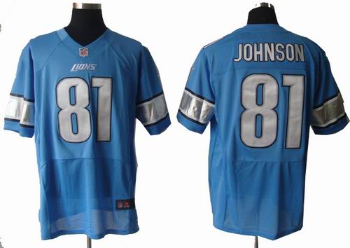 2012 Nike Detroit Lions #81 Calvin Johnson blue ELite jersey
