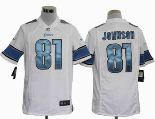 2012 Nike Detroit Lions #81 Calvin Johnson white game jersey