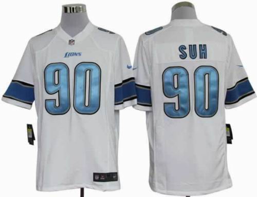 2012 Nike Detroit Lions #90 Ndamukong Suh white game Jersey