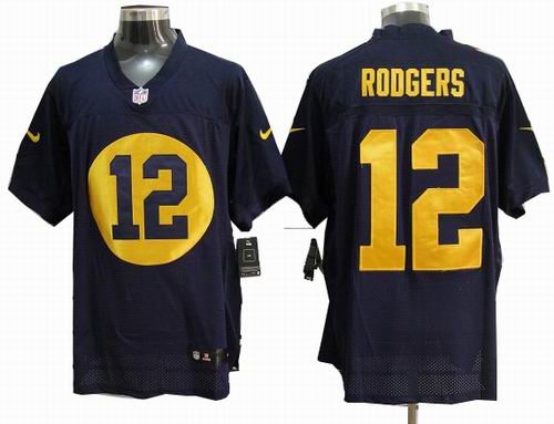 2012 Nike Green Bay Packers #12 Aaron Rodgers blue game Jersey