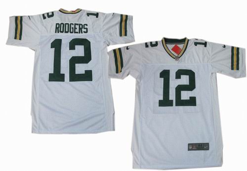 2012 Nike Green Bay Packers #12 Aaron Rodgers white elite Jersey