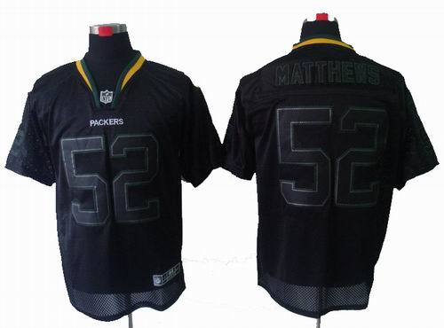 2012 Nike Green Bay Packers #52 Clay Matthews Lights Out Black elite Jersey