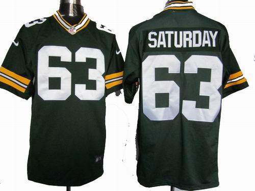 2012 Nike Green Bay Packers 63# Jeff Saturday Game green Jersey