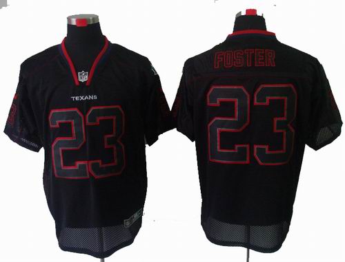 2012 Nike Houston Texans #23 Arian Foster Lights Out Black elite Jersey