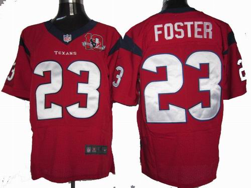 2012 Nike Houston Texans #23 Arian Foster red elite 10TH Anniversary patch Jersey