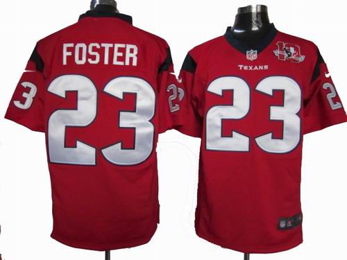 2012 Nike Houston Texans #23 Arian Foster red game 10TH Anniversary patch Jersey