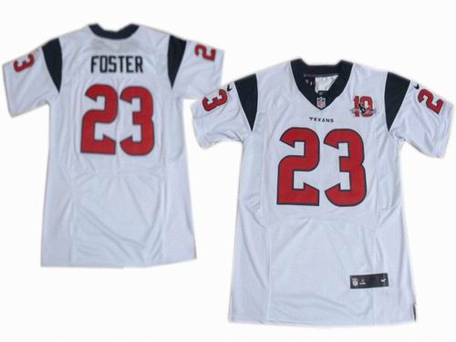 2012 Nike Houston Texans #23 Arian Foster white elite 10TH Anniversary patch Jersey