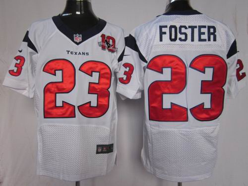 2012 Nike Houston Texans #23 Arian Foster white elite 10TH Anniversary patch Jersey1