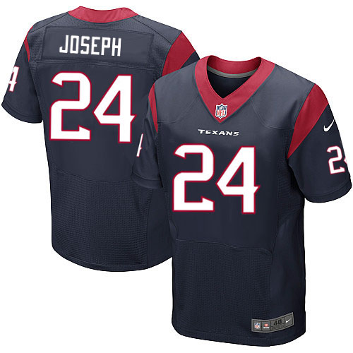 2012 Nike Houston Texans #24 Johnathan Joseph  Navy Blue Elite Jersey