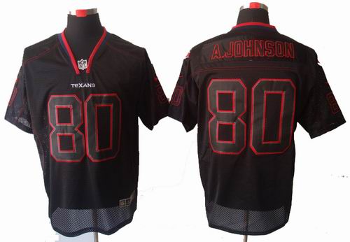2012 Nike Houston Texans #80 Andre Johnson Lights Out Black elite Jersey