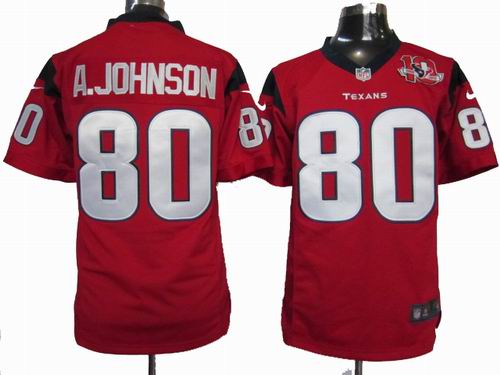 2012 Nike Houston Texans #80 Andre Johnson red game 10TH Anniversary patch Jersey