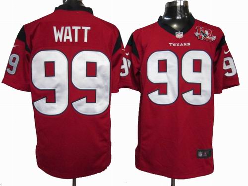 2012 Nike Houston Texans #99 J.J watt red game 10TH Anniversary patch Jersey