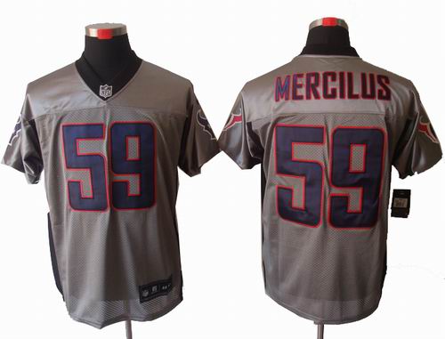 2012 Nike Houston Texans 59# Whitney Mercilus Gray shadow elite jerseys