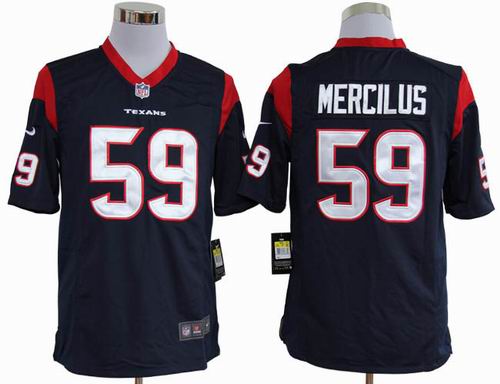 2012 Nike Houston Texans 59# Whitney Mercilus blue game jerseys