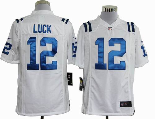 2012 Nike Indianapolis Colts #12 Andrew Luck white game jerseys