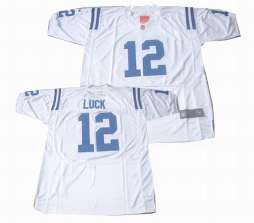 2012 Nike Indianapolis Colts #12 Andrew Luck white jerseys