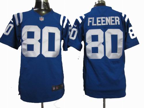 2012 Nike Indianapolis Colts #80 Coby Fleener blue game Jersey