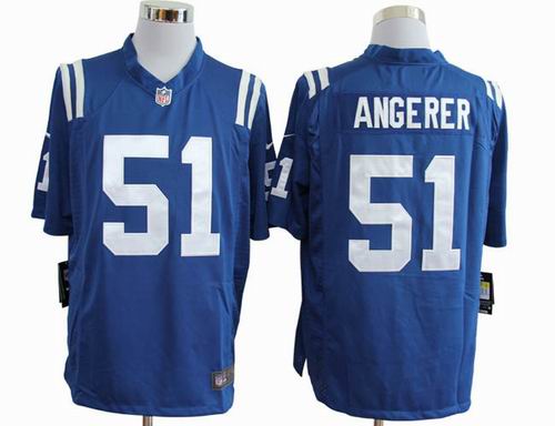 2012 Nike Indianapolis Colts 51 Pat Angerer Blue game Jerseys