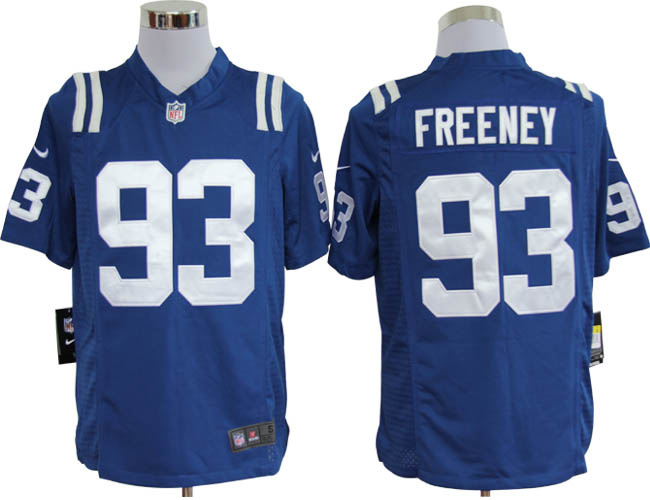 2012 Nike Indianapolis Colts 93 Dwight Freeney blue game Jerseys