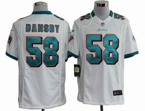 2012 Nike Miami Dolphins #58 Karlos Dansby white game jerseys