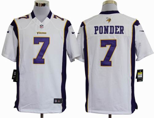 2012 Nike Minnesota Vikings #7 Christian Ponder White game jerseys