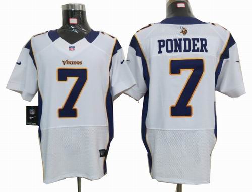 2012 Nike Minnesota Vikings #7 Christian Ponder white elite jerseys