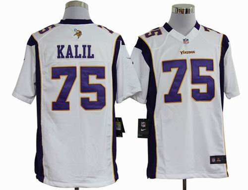 2012 Nike Minnesota Vikings 75 Matt Kalil white Game Jerseys