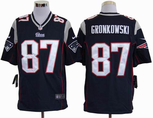2012 Nike New England Patriots 87# Rob Gronkowski blue game Jersey