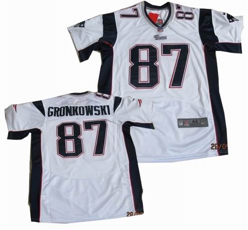 2012 Nike New England Patriots 87# Rob Gronkowski white elite Jersey