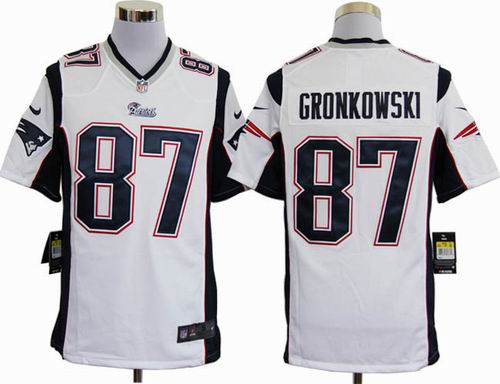 2012 Nike New England Patriots 87# Rob Gronkowski white game Jersey