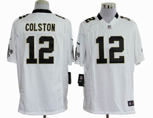 2012 Nike New Orleans Saints #12 Marques Colston white game jerseys
