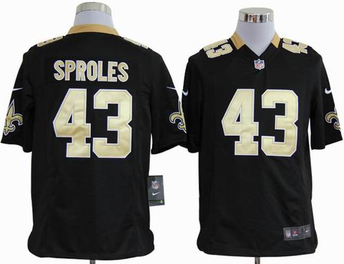 2012 Nike New Orleans Saints #43 Darren Sproles black game jersey