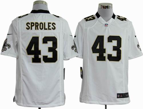 2012 Nike New Orleans Saints #43 Darren Sproles white game jersey