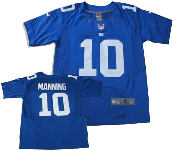 2012 Nike New York Giants #10 Eli Manning Elite Team Color Jersey blue