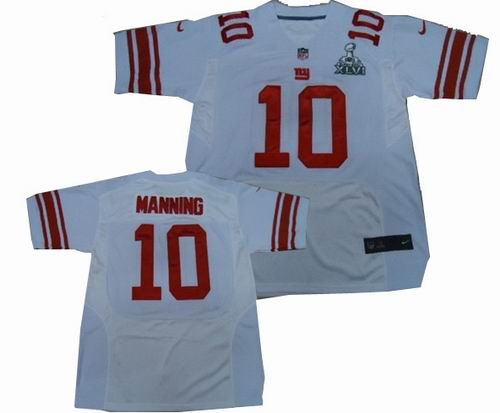 2012 Nike New York Giants #10 Eli Manning white elite 2012 Super Bowl XLVI Jersey (GYM) Patch