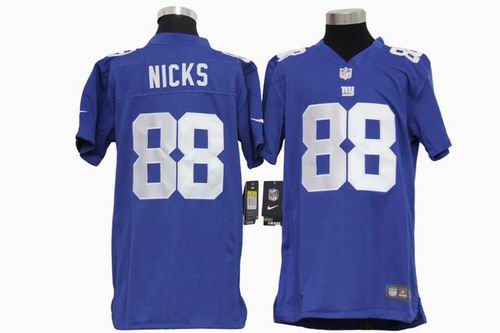 2012 Nike New York Giants #88 Hakeem Nicks Game blue Jersey