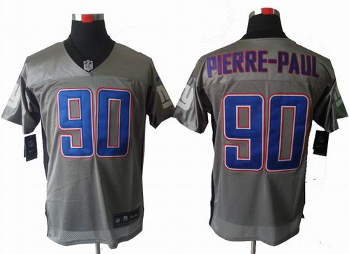 2012 Nike New York Giants #90 Jason Pierre-Paul Gray shadow elite jerseys