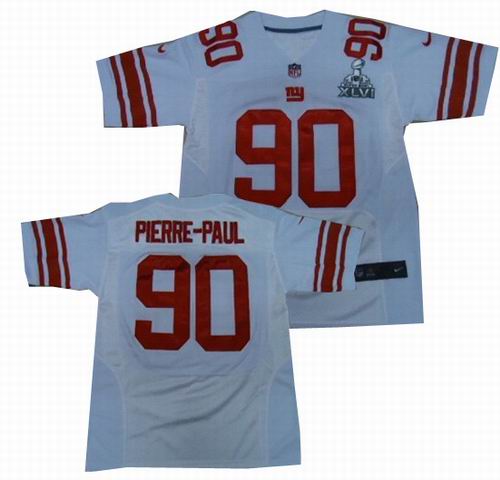 2012 Nike New York Giants #90 Jason Pierre-Paul white elite 2012 Super Bowl XLVI Jersey (GYM) Patch