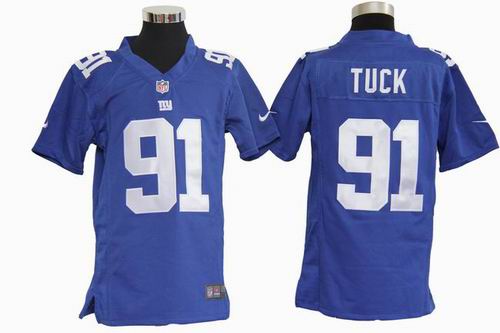 2012 Nike New York Giants #91 Justin Tuck blue game Jersey