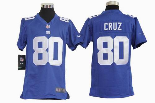 2012 Nike New York Giants 80# Victor Cruz Game blue Jersey