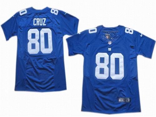 2012 Nike New York Giants 80# Victor Cruz blue Elite Jersey