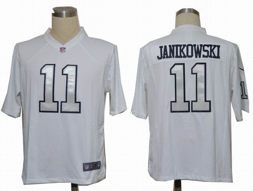 2012 Nike Oakland Raiders #11 Sebastian Janikowski white Silver Number Game Jersey