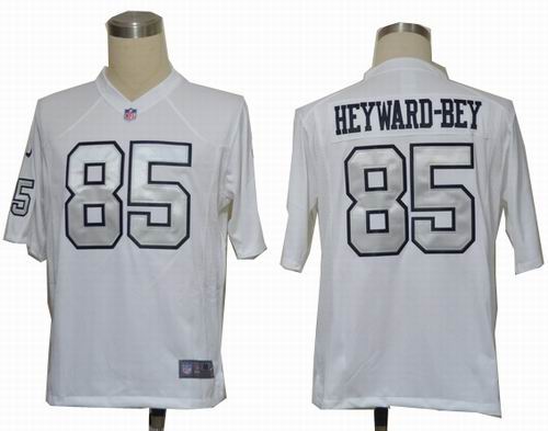 2012 Nike Oakland Raiders #85 Darrius Heyward-Bey white Silver Number Game Jersey